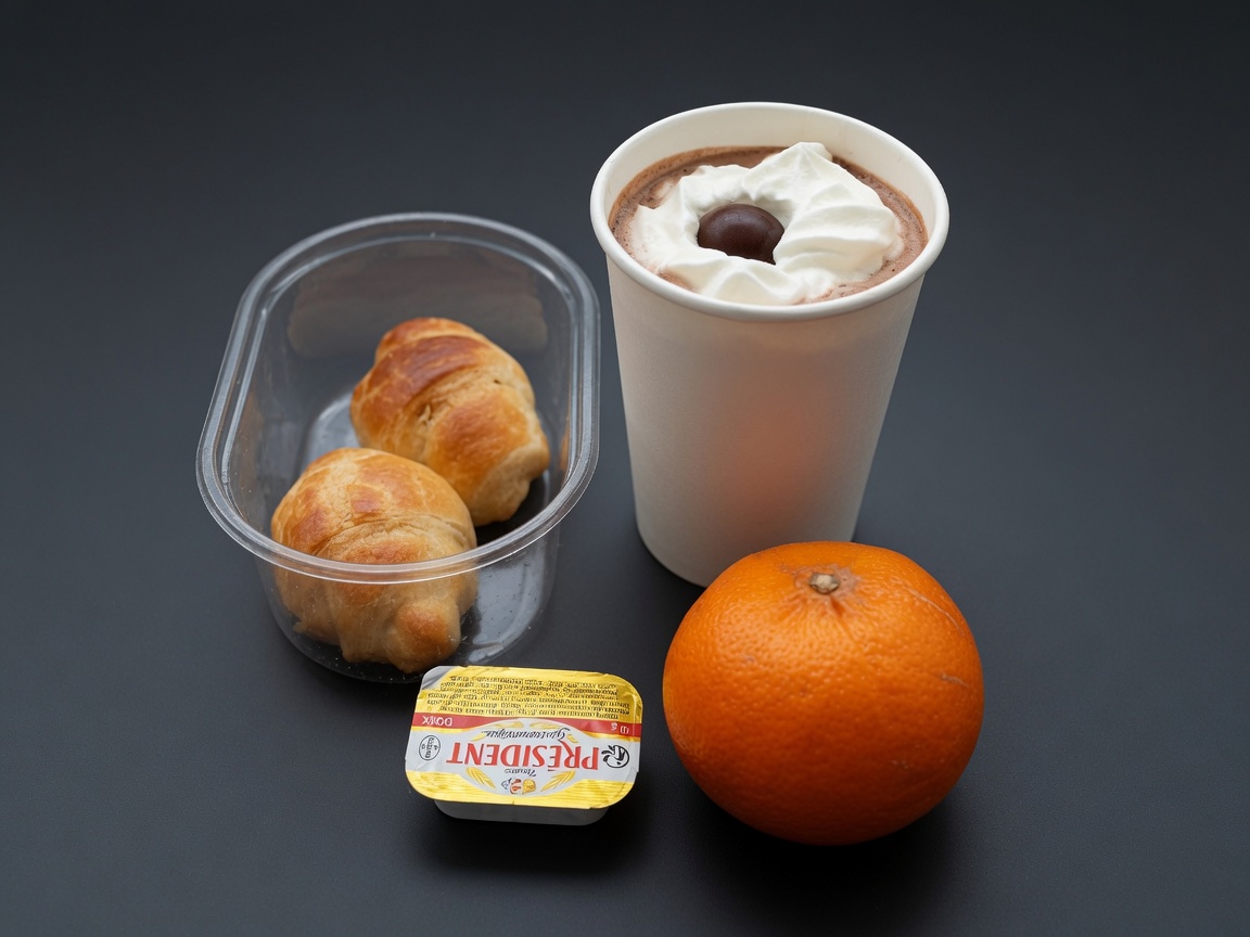 Chocolat chaud au viennoiseries avec une touche de chantilly
